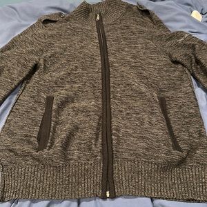 Small Gray Zip-Up Heather Sweater